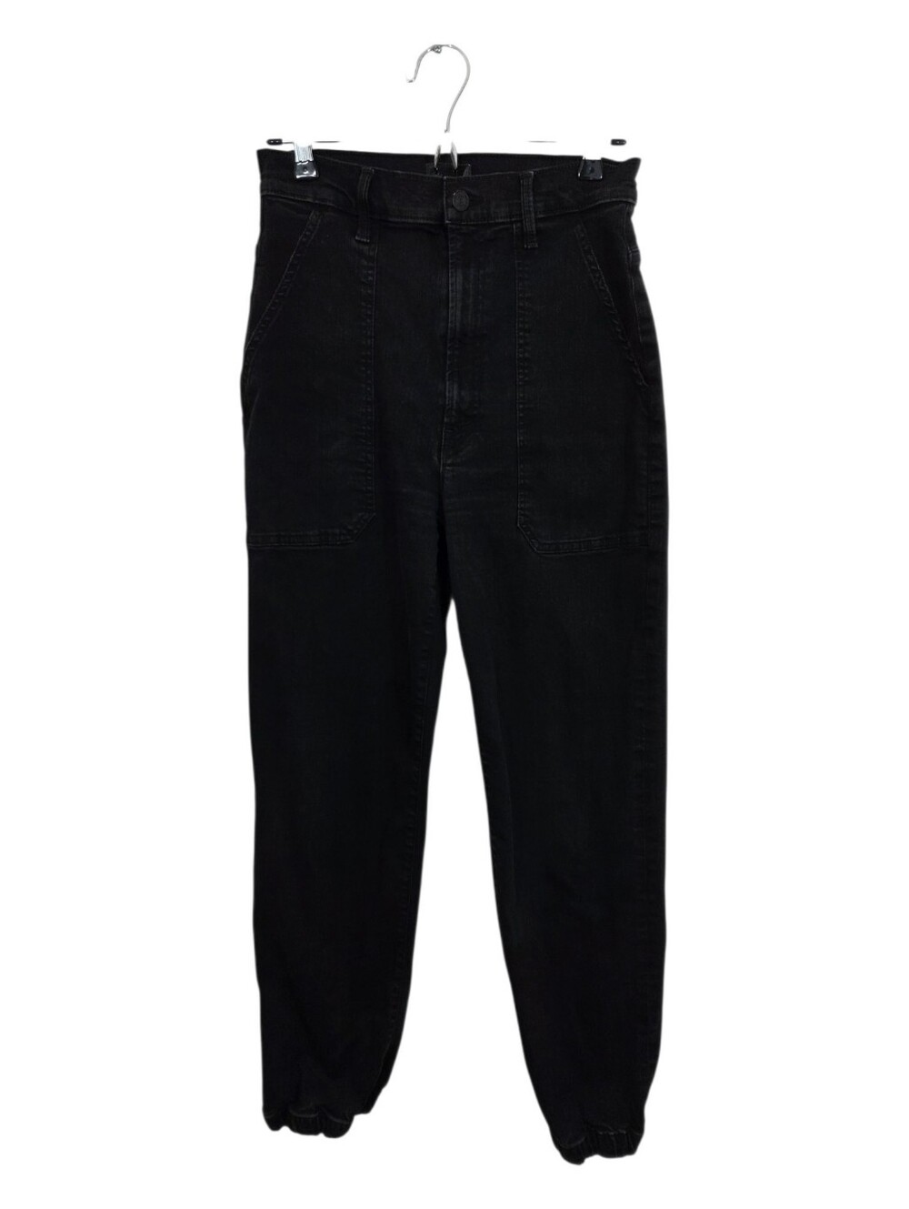 MOTHER Wrapper Patch Springy Ankle Jean Not Guilty Black Size 28 Boho Casual
